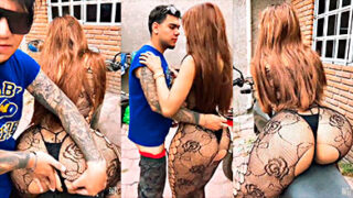 Trans mexicana Sherly López singando duro al aire libre