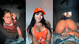 La puta de Emily Rinaudo singando intensamente por el culo en Halloween